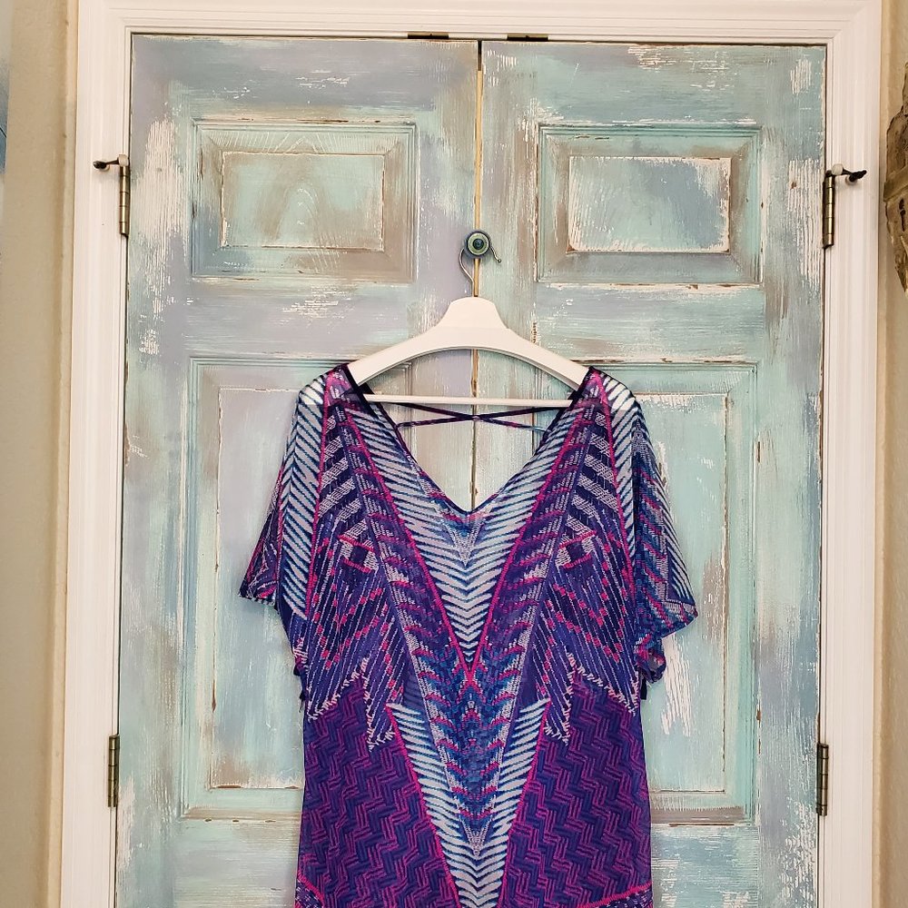 Boho Pull Over Sheer Top - Bright with tassels